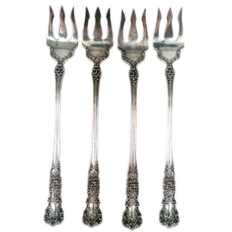 Vintage Sterling Olive/Pickle Forks, Set of 4, 55.6g