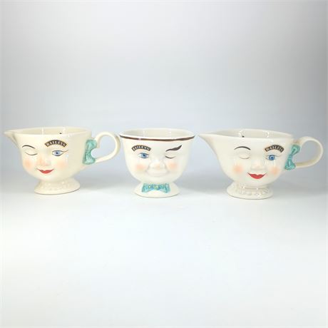 Vintage Baileys Yum Winking Creamers and Sugar Bowl