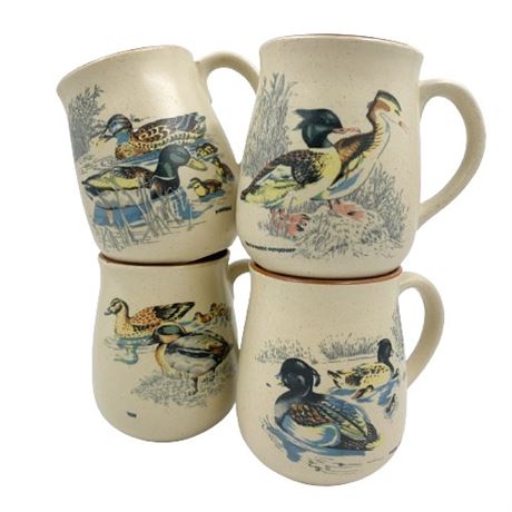 Vintage Duck Coffee Mug Set of 4