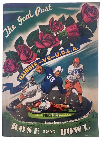 1947 Rose Bowl Goal Post Football Player & Advertising Publication