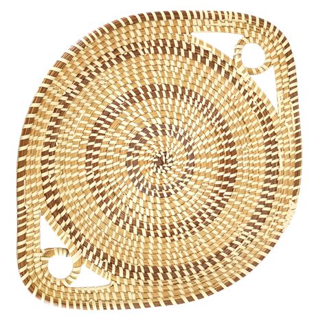 Carolina Sweet Grass Basket with Hanging Wire, Handwoven