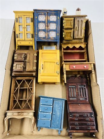 Elaborate Vintage Miniature Dressers + Hutches