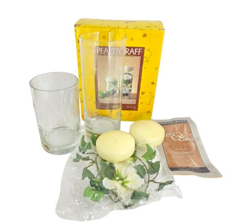 Pfaltzgraff Floral Floating Candle Set