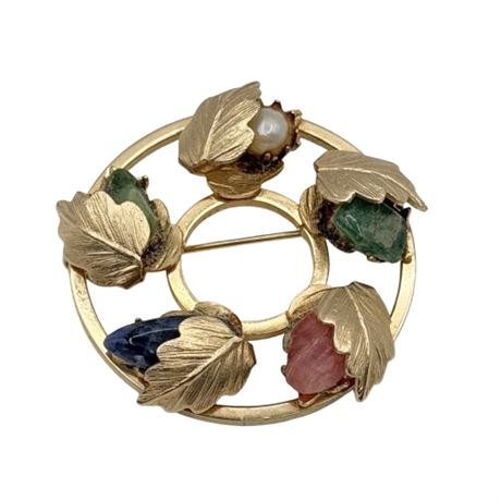 Sarah Coventry Vintag Wreath Pin with Stones