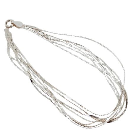 Sterling Silver Multi-Strand Bracelet - Marked 925 ITALY AAI