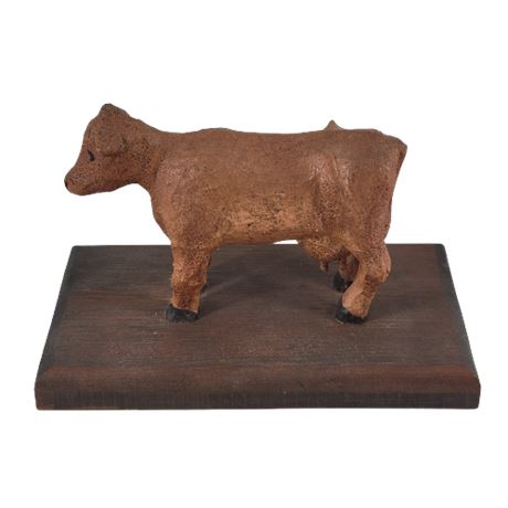 Decorative Wooden Brown Cow