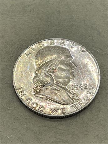 1962 Toned Franklin Half Dollar
