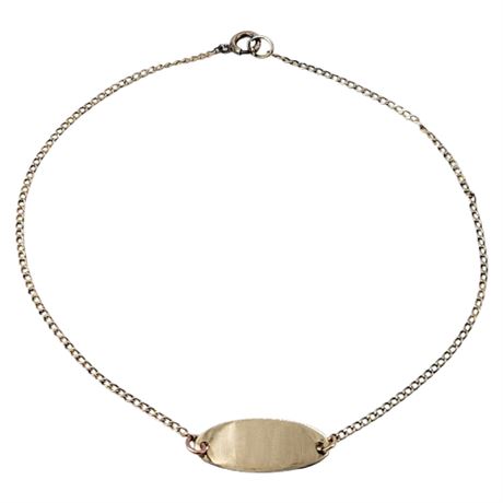 Vintage Gold Tone ID Ankle Bracelet