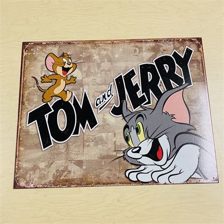 12.5x16” Tom and Jerry Metal Retro Sign
