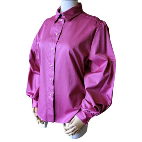 Agnona Magenta Cotton Button Up Shirt