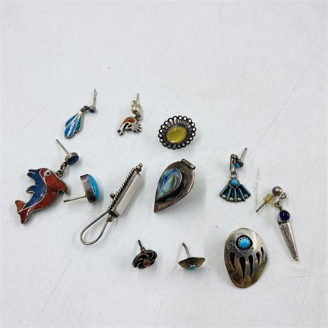 20g Navajo Sterling Earring + Repair Lot