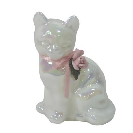 Fenton Opalescent Glass Cat