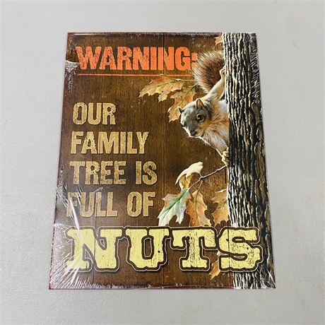 12.5x16” Family Tree is Nuts Metal Sign