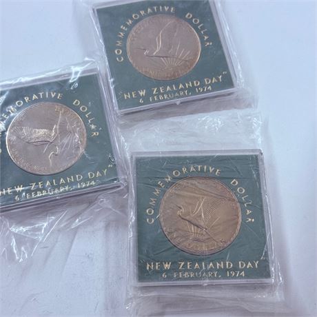 3x 1974 New Zealand $1 Commemorative