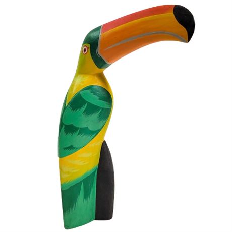 Wooden Carved Toucan Tiki Bar Decor