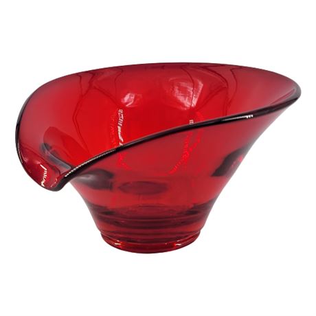 Viking Glass 'Epic Ruby' Curved Dip Bowl