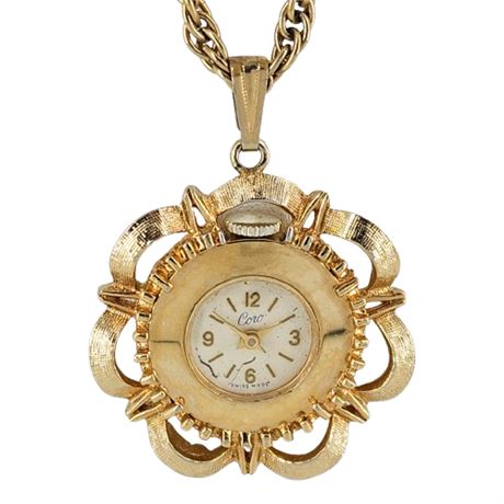 Vintage Coro Ladies' Watch Pendant Necklace