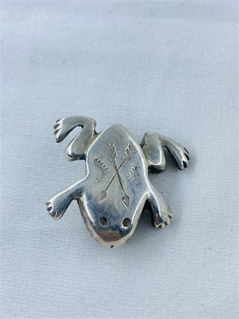 7g Vtg Navajo Sterling Frog Pin