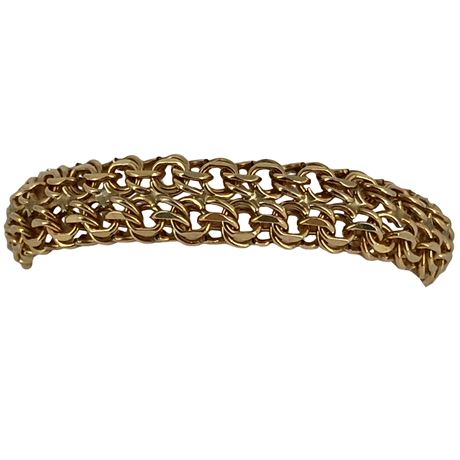 Vintage RHYTHM 12K Gold-Filled Chain Bracelet with Safety Chain