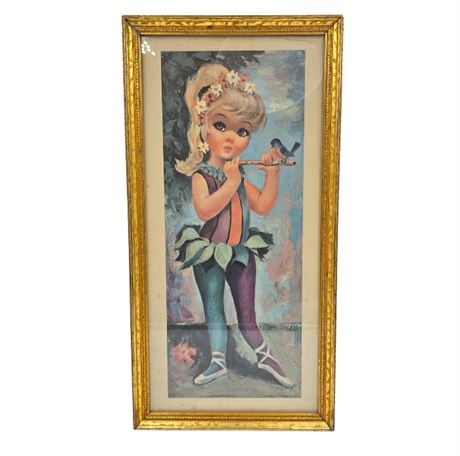 1965 Goji "Big Eye" Print , Wood Frame