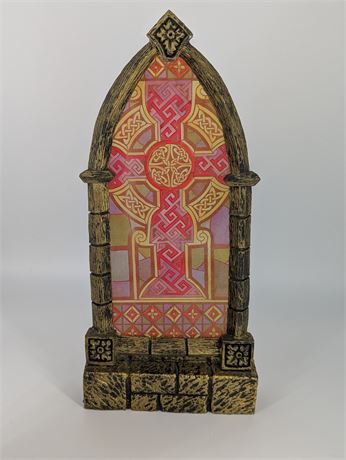 14" Church Window Celtic Cross Panel Decorative Figure