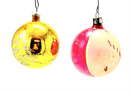 Vtg Poland Mercury Glass Christmas Ornaments - 2