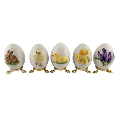 Set of 5 Goebel Ceramic Annual Easter Eggs