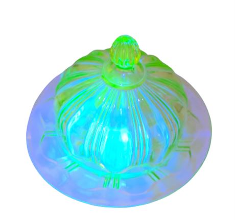 Uranium Glass Butter/Cheese Dish with Lid