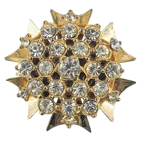 Vintage Rhinestone Burst Brooch/Pendant