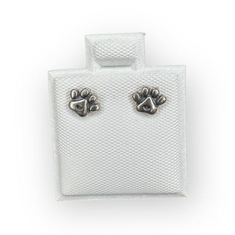 Paw & Heart Sterling Silver Earrings