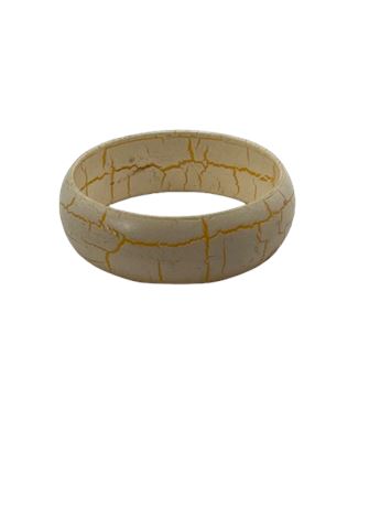 50’s crackle, plastic, yellow, and beige bangle bracelet