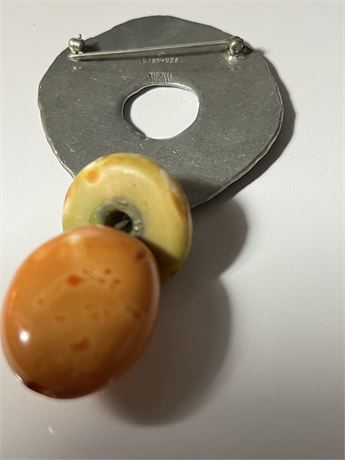 Moroccan Berber resin butterscotch brooch