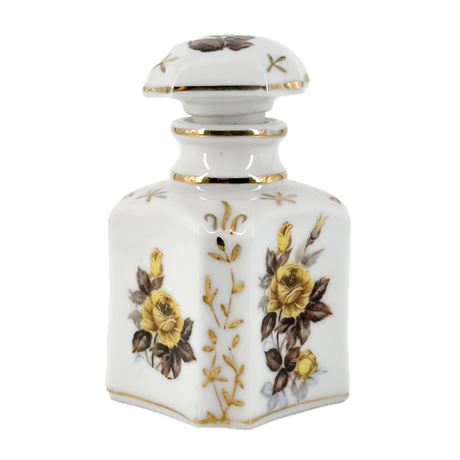 Antique Porcelain Floral Perfume Bottle