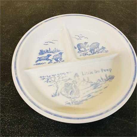 Little Bo Peep Milk Glass Plate
