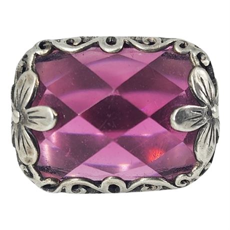 Signed Silpada Sterling Silver Berry-licious Ring, Sz 6