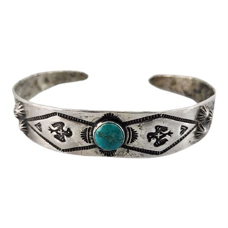 Vintage Native Southwestern Turquoise Cuff Bracelet
