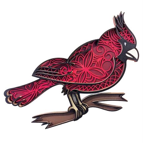 3D Wood Cardinal Wall Hanging