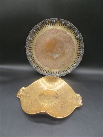 Vintage Glastonbury Lotus 22k Gold Dish &