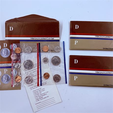 3x 1984 US Mint Uncirculated Sets