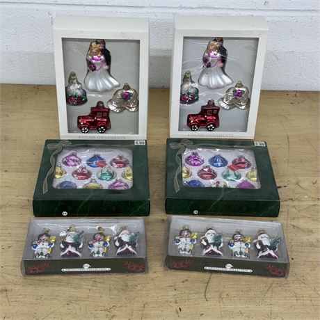 Six (6) Boxes of Glass Ornaments