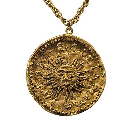 Erwin Pearl Argentina Celestial Coin Pendant Necklace