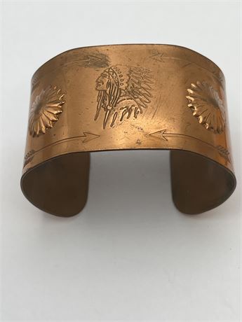 Vintage southwest copper cuff bracelet