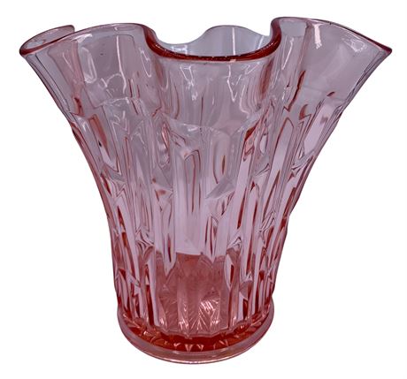 1920s Central Glass Works Francis/Frances Rose Pink Vase