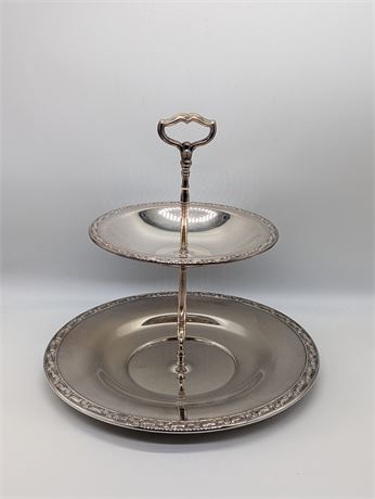 Oneida Silversmiths 2 tiered Serving Tray