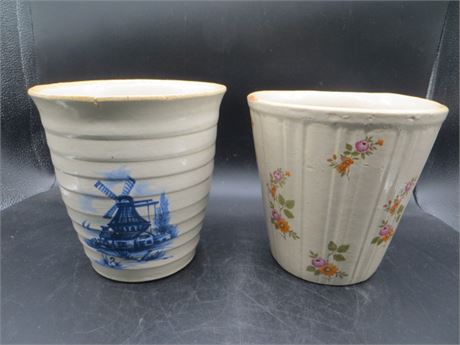 Delftware Ceramic Planter & Floral Ceramic Planter