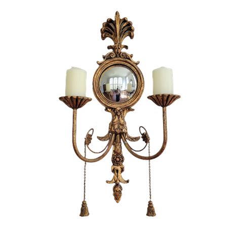 Vintage French Mirrored Wall Sconce