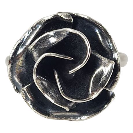 Vintage Sterling Silver Flower Ring, Sz 8, New w/ Tag