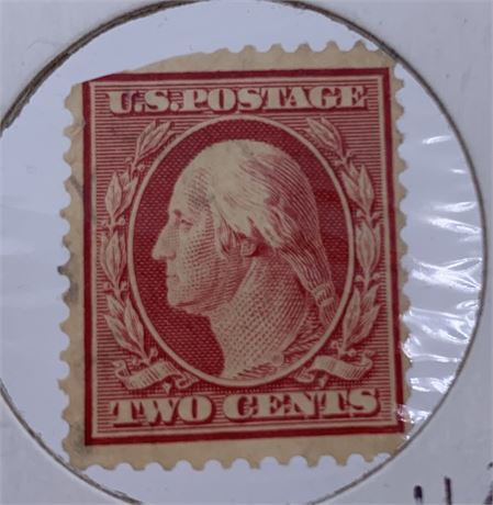 1908-1909 George Washington Red 2 cent US Postage Stamp