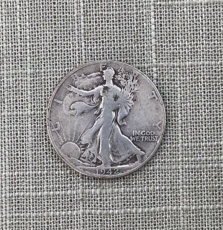 Sharp 1942 Walking Liberty Half Dollar 90% Silver US Coin