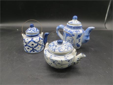 3 Tiny Tea Pots